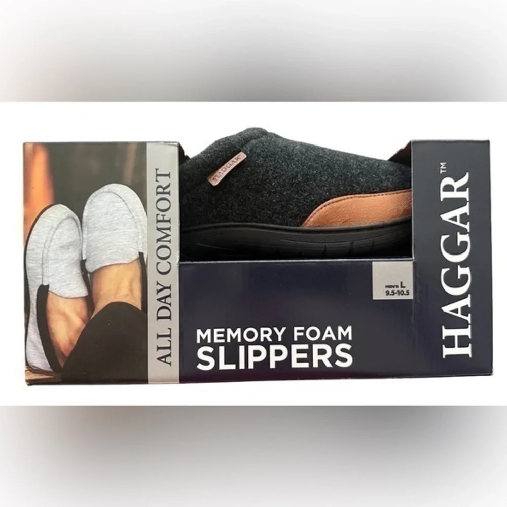 NWT Haggar Memory Foam Clog Slippers - Mens Size Large 9.5-10.5